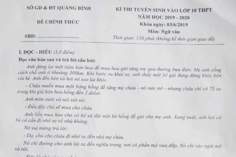 Học sinh bức xúc vì đề thi lớp 10 'giống kỳ lạ'