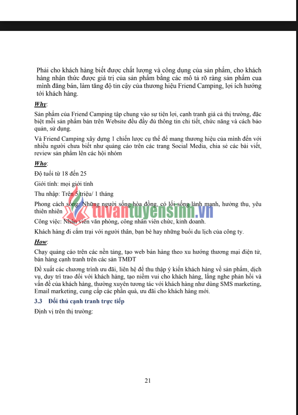 ASM ASSIGNMENT Hoạch định chiến lược Marketing số - CĐ FPT - Cho thương hiệu Friend Camping 20 ASM ASSIGNMENT Hoạch định chiến lược Marketing số - CĐ FPT - Cho thương hiệu Friend Camping 1