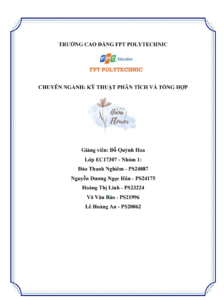 ASM KỸ THUẬT PHÂN TÍCH VÀ TỔNG HỢP - CAO ĐẲNG FPT POLYTECHNIC - HANA FLOWWER - Trang 1