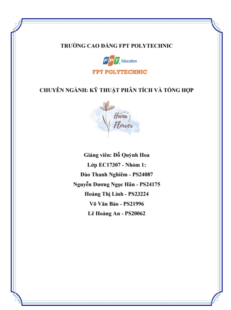 ASM KỸ THUẬT PHÂN TÍCH VÀ TỔNG HỢP - CAO ĐẲNG FPT POLYTECHNIC - HANA FLOWWER 8 ASM KỸ THUẬT PHÂN TÍCH VÀ TỔNG HỢP - CAO ĐẲNG FPT POLYTECHNIC - HANA FLOWWER - Trang 1