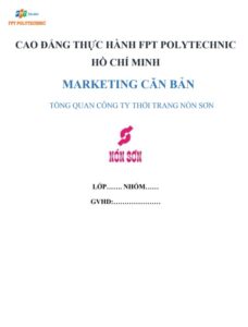ASM MARKETING CĂN BẢN CĐ FPT - CÔNG TY THỜI TRANG NÓN SƠN trang 1