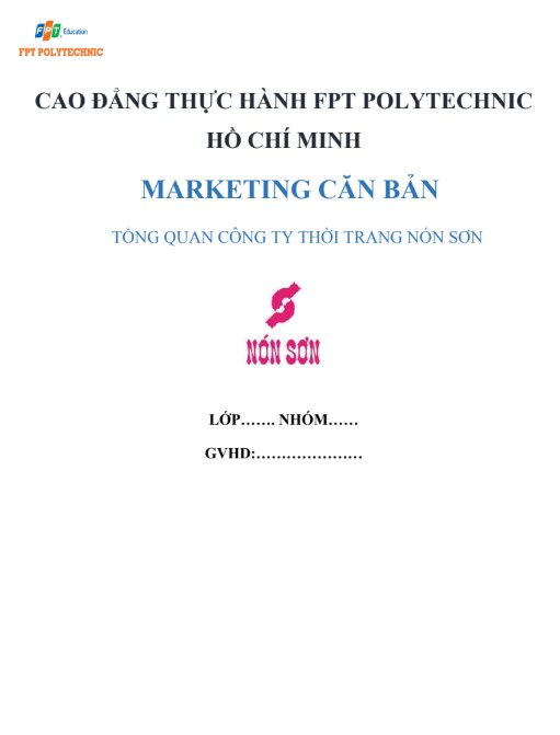 ASM MARKETING CĂN BẢN CĐ FPT - CÔNG TY THỜI TRANG NÓN SƠN 5 ASM MARKETING CĂN BẢN CĐ FPT - CÔNG TY THỜI TRANG NÓN SƠN trang 1