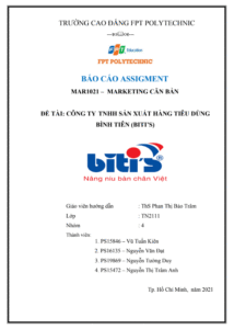 ASM MARKETING CĂN BẢN - CĐ FPT - CÔNG TY TNHH SẢN XUẤT HÀNG TIÊU DÙNG BÌNH TIÊN (BITI’S)