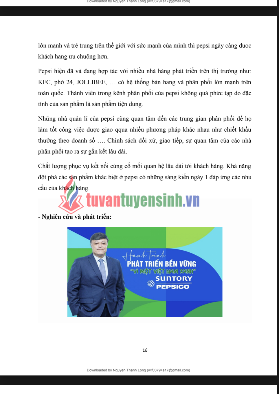 ASM Marketing căn bản PEPSICO - Cao đẳng FPT