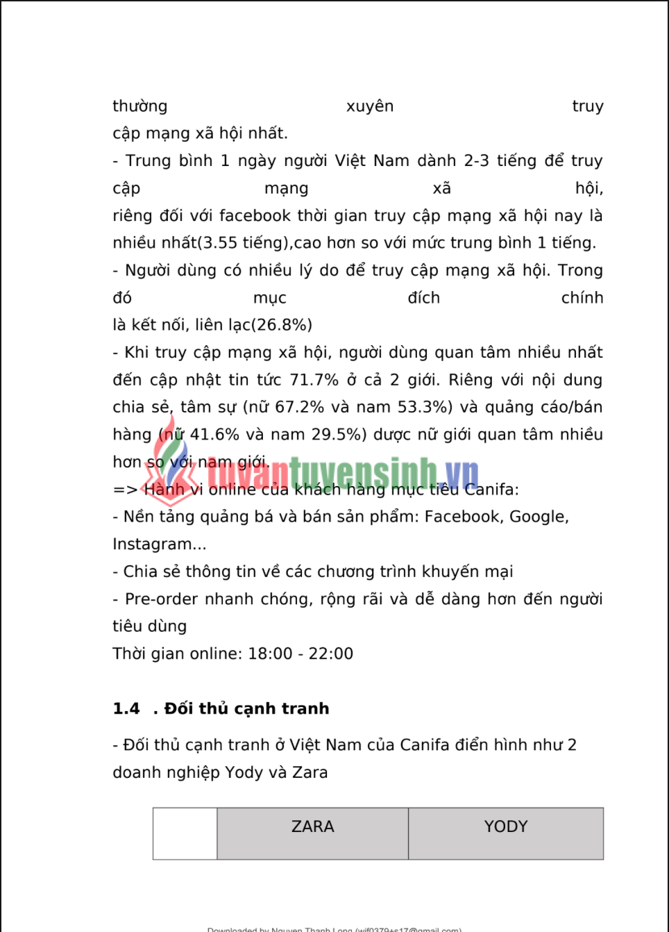 ASM NHẬP MÔN DIGITAL MARKETING - Doanh Nghiệp Thời Trang CANIFA - CD FPT