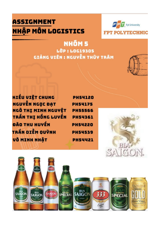 ASM NHẬP MÔN LOGISTICS - CĐ FPT - CÔNG TY TNHH MTV THƯƠNG MẠI BIA SÀI GÒN (SABECO)