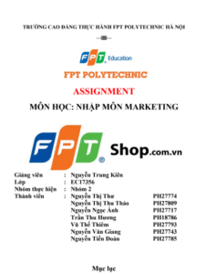 ASM Nhập môn Digital Marketing - FPT SHOP - Cao đẳng FPT