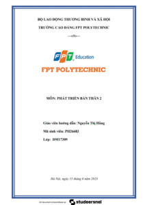 ASM PDP02 - Phát triển cá nhân 2 - Cao đẳng FPT