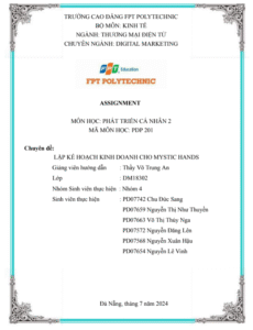 ASM PHÁT TRIỂN CÁ NHÂN 2 - CĐ FPT - LẬP KẾ HOẠCH KINH DOANH CHO MYSTIC HANDS