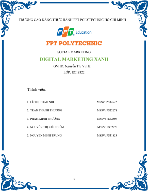ASM SOCIAL MARKETING - CĐ FPT - DIGITAL MARKETING XANH