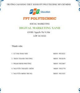 ASM SOCIAL MARKETING DIGITAL MARKETING XANH - Cao đẳng Thực hành FPT trang 1