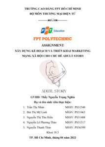 ASM Thương mại Điện tử - CĐ FPT - Xây dựng Kế hoạch và Triển khai Marketing Mạng xã hội cho chủ đề Adult Story