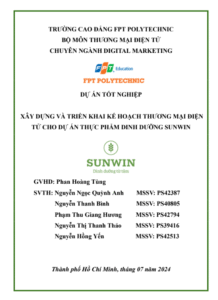 ASM Thương mại điện tử - CĐ FPT - Xây dựng và triển khai kế hoạch Thương mại điện tử cho dự án thực phẩm dinh dưỡng SUNWIN