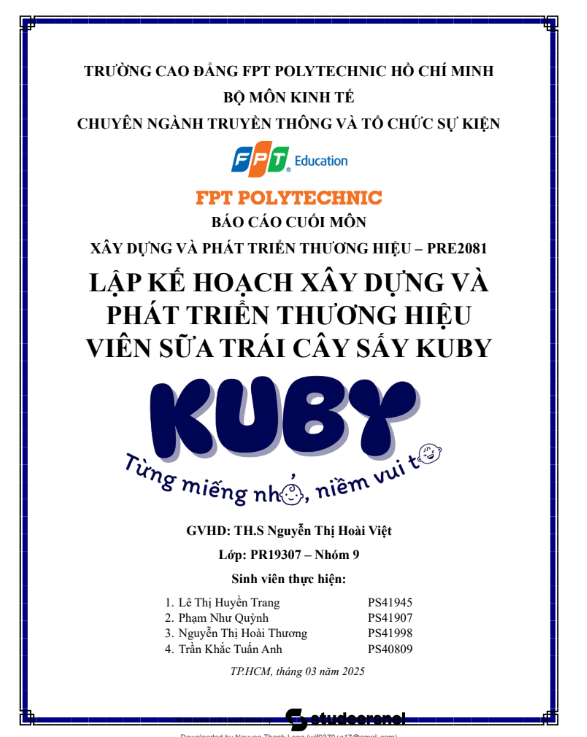 ASM XÂY DỰNG VÀ PHÁT TRIỂN THƯƠNG HIỆU PR19307 - Cao đẳng FPT