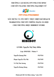 ASM XÂY DỰNG VÀ TỔ CHỨC THỰC HIỆN KẾ HOẠCH MARKETING TRUYỀN THÔNG MẠNG XÃ HỘI CHO THƯƠNG HIỆU HIBIBOT STORE - CD FPT