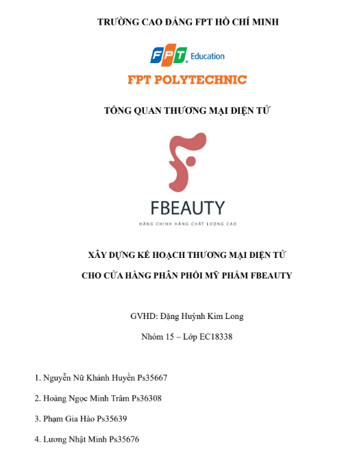 ASM Xây dựng kế hoạch Thương mại Điện tử cho cửa hàng phân phối mỹ phẩm FBEAUTY - CD FPT