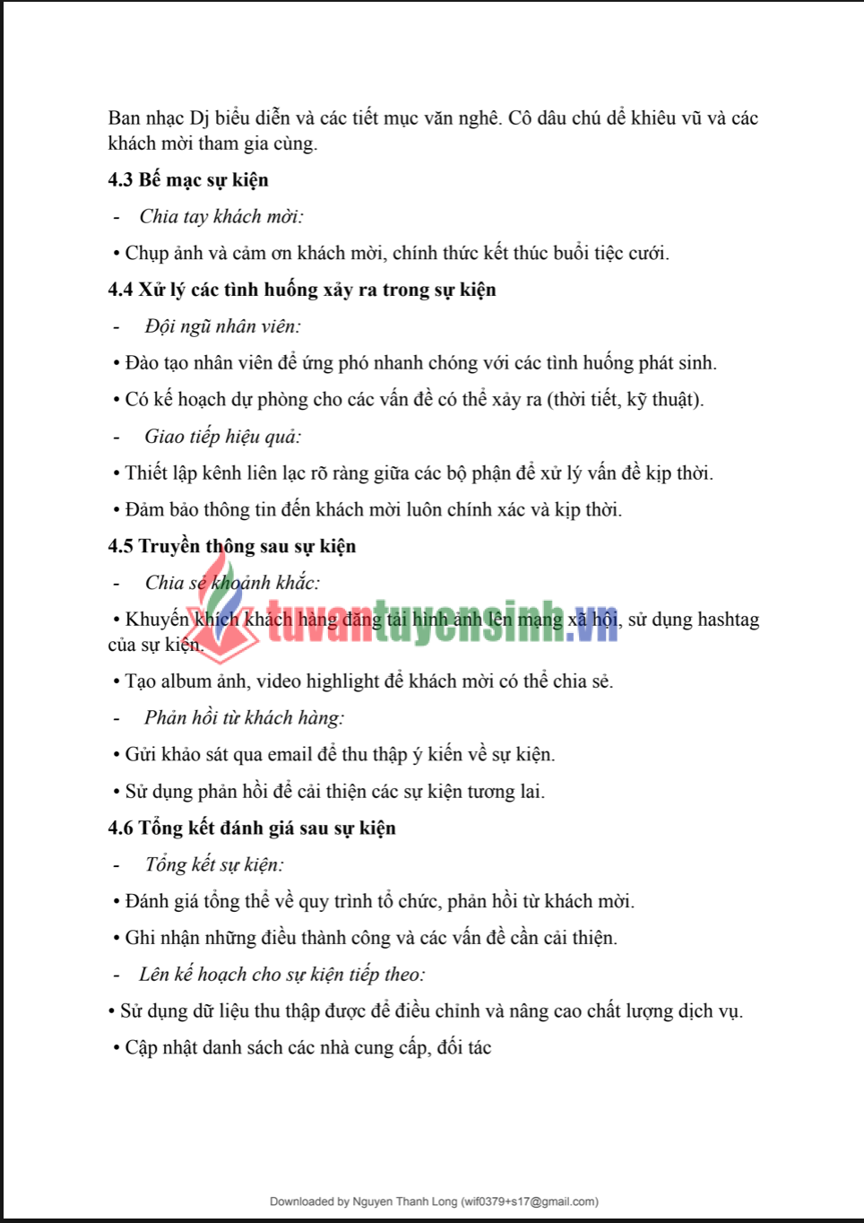 ASSIGMENT MÔN QUẢN TRỊ SỰ KIỆN - TÌM HIỂU VỀ CÔNG TY WEDINSTYLE TỔ CHỨC SỰ KIỆN - Cao đẳng FPT 3