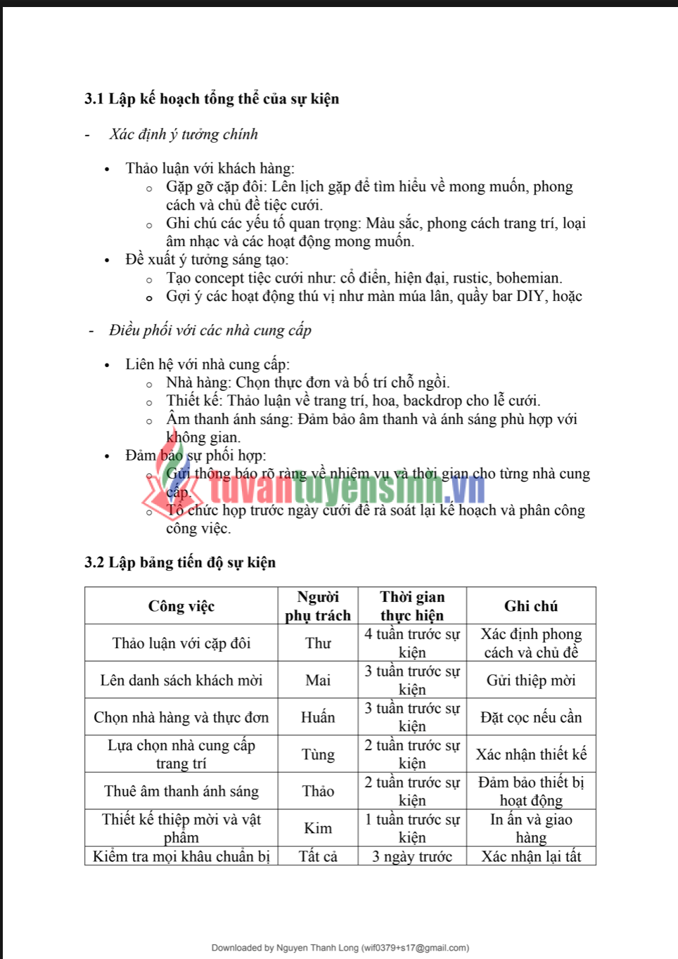 ASSIGMENT MÔN QUẢN TRỊ SỰ KIỆN - TÌM HIỂU VỀ CÔNG TY WEDINSTYLE TỔ CHỨC SỰ KIỆN - Cao đẳng FPT q1
