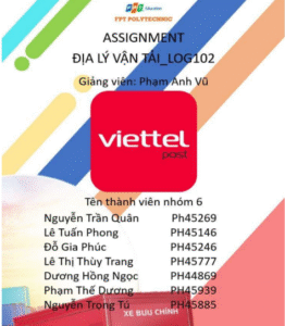 ASSIGNMENT ĐỊA LÝ VẬN TẢI_LOG102 - Cao đẳng FPT