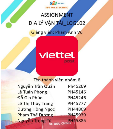ASSIGNMENT Địa lý Vận tải LOG102 Viettel Post - Cao đẳng FPT 7 ASSIGNMENT ĐỊA LÝ VẬN TẢI_LOG102 - Cao đẳng FPT