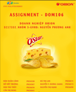 ASSIGNMENT - DOM106 DOANH NGHIỆP ORION - Cao đẳng Thực hành FPT