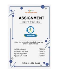 ASSIGNMENT Hành Vi Khách Hàng - Cao đẳng Thực hành FPT