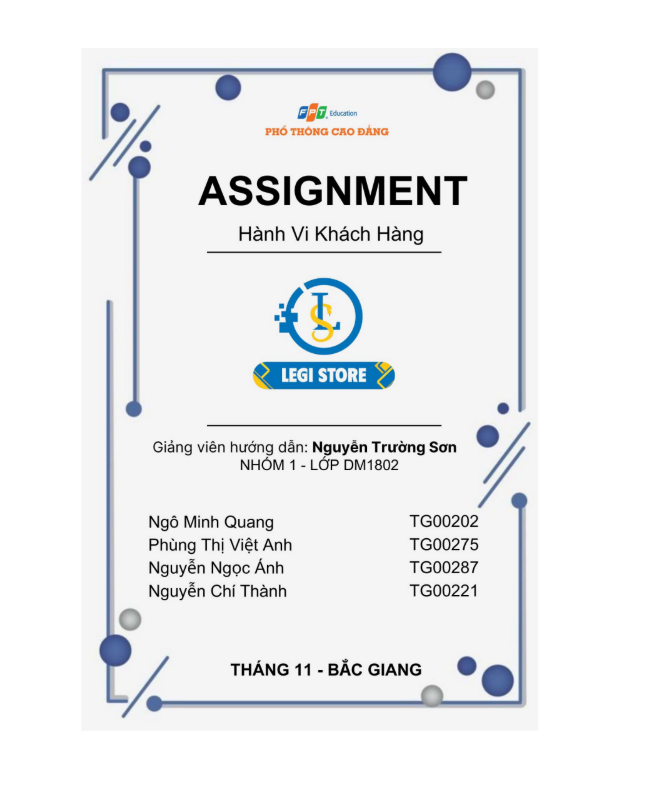 ASSIGNMENT Hành Vi Khách Hàng - Cao đẳng Thực hành FPT