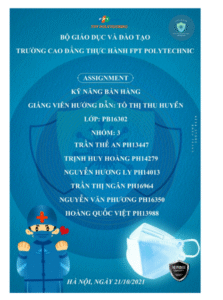 ASSIGNMENT KỸ NĂNG BÁN HÀNG - Khẩu trang KF94 - Cao đẳng FPT