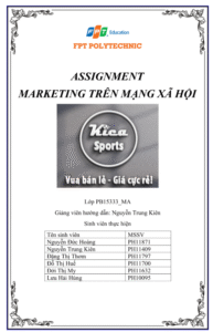 ASSIGNMENT MARKETING TRÊN MẠNG XÃ HỘI - Cao đẳng FPT - Thương hiệu Kica Sports