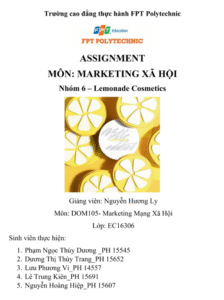 ASSIGNMENT MARKETING XÃ HỘI Lemonade Cosmetics - Cao đẳng FPT