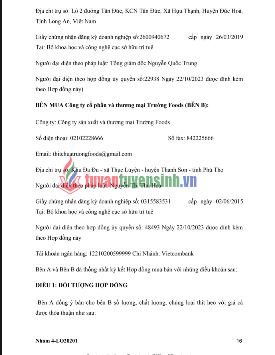 ASSIGNMENT NGHIỆP VỤ MUA SẮM - PHÂN TÍCH HOẠT ĐỘNG MUA SẮM VÀ QUẢN TRỊ MUA SẮM CỦA CÔNG TY TRƯỜNG FOODS - Cao đẳng FPT