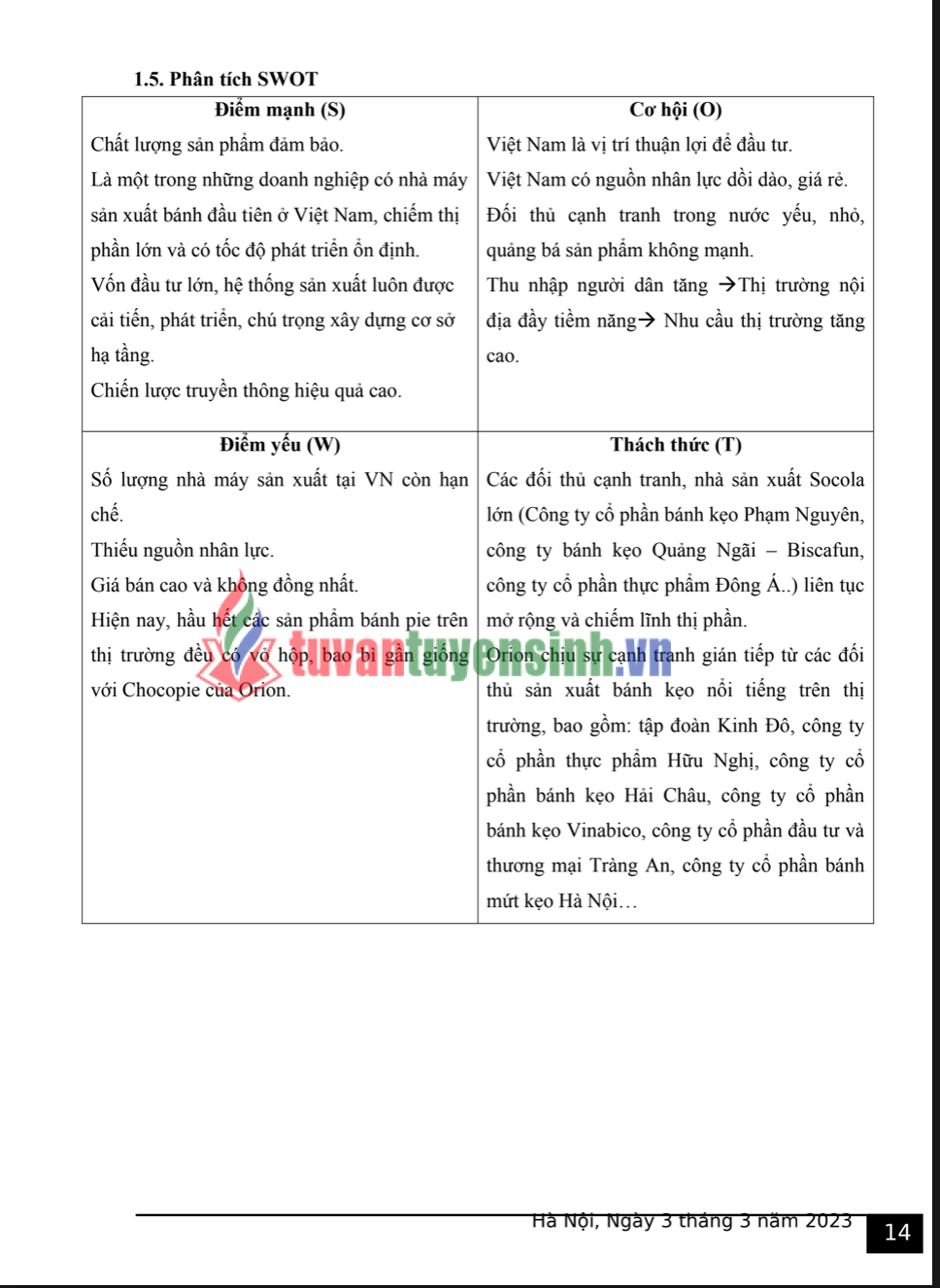 ASSIGNMENT NHẬP MÔN DIGITAL MARKETING THƯƠNG HIỆU ORION - CD FPT 1