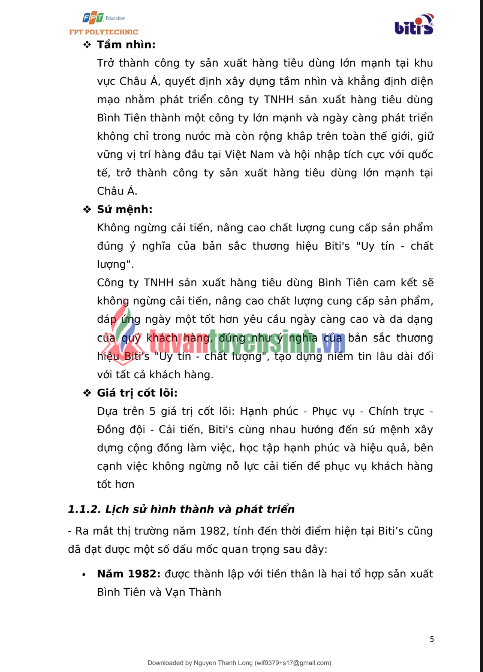 ASSIGNMENT Nghiên cứu Marketing - Mức độ Hài lòng của Khách hàng đối với Sản phẩm Giày Biti's Hunter - CD FPT