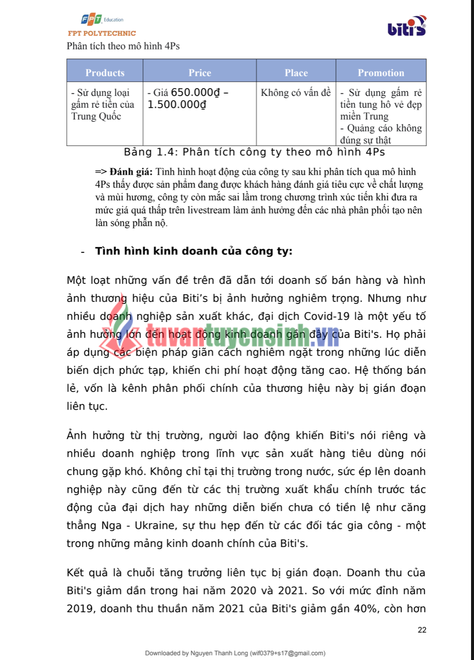 ASSIGNMENT Nghiên cứu Marketing - Mức độ Hài lòng của Khách hàng đối với Sản phẩm Giày Biti's Hunter - CD FPT 3