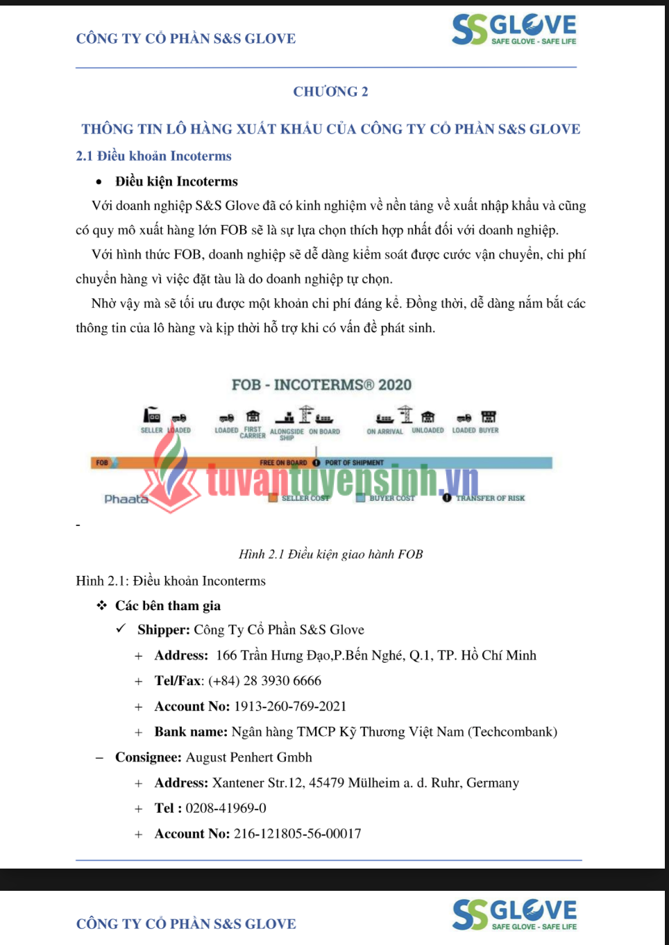 ASSIGNMENT Nghiệp vụ Hải quan - Công ty Cổ phần S&S Gloves - Cao đẳng FPT 2