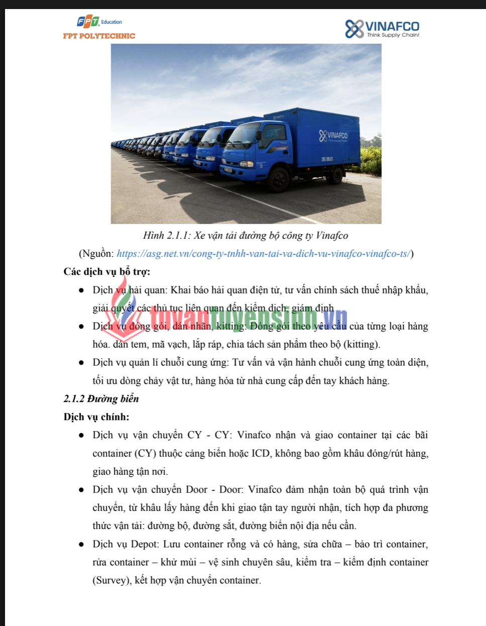 ASSIGNMENT Vận tải giao nhận hàng hóa Vinafco - trường Cao đẳng FPT 4