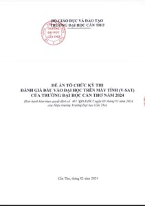 ĐẠI HỌC CẦN THƠ - ĐỀ ÁN TỔ CHỨC KỲ THI ĐÁNH GIÁ ĐẦU VÀO ĐẠI HỌC TRÊN MÁY TÍNH (V-SAT) NĂM 2024 trang 1