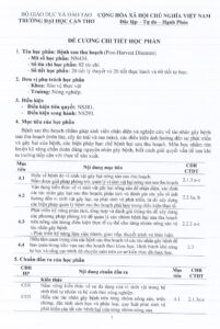 ĐẠI HỌC CẦN THƠ - ĐỀ CƯƠNG CHI TIẾT HỌC PHẦN BỆNH SAU THU HOẠCH (NN434) trang 1