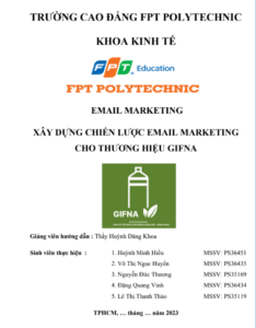 Assignment Digital Marketing - Xây dựng chiến lược Email Marketing cho thương hiệu GIFNA - Cao đẳng FPT