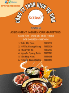 Assignment Nghiên cứu Marketing - Thương hiệu Dookki - CD FPT