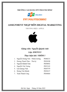 Assignment Nhập môn Digital Marketing - Thương hiệu Apple - CD FPT