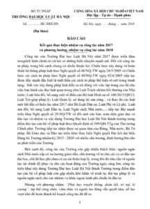 Báo cáo công tác 2017 và phương hướng nhiệm vụ 2018 – Trường Đại học Luật Hà Nội Trang 1