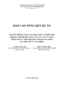 Báo cáo tổng kết dự án truyền thông nâng cao nhận thức về biến đổi khí hậu tại Quảng Ninh (2015) Trang 1