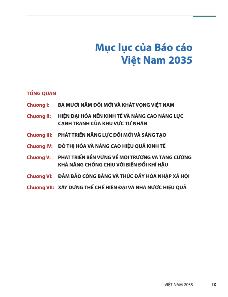 Việt Nam 2035: Báo cáo tổng quan – Hướng tới Thịnh vượng, Sáng tạo, Công bằng và Dân chủ 6 Báo cáo tổng quan – Hướng tới Thịnh vượng, Sáng tạo, Công bằng và Dân chủ TRANG 2