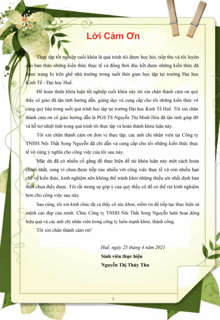Khóa luận tốt nghiệp: Đánh giá hoạt động bán hàng tại Công ty Nội thất Song Nguyễn | Đại học Kinh tế HuĐại học Kinh tế Huế 6 Đại học Kinh tế Huế Trang2
