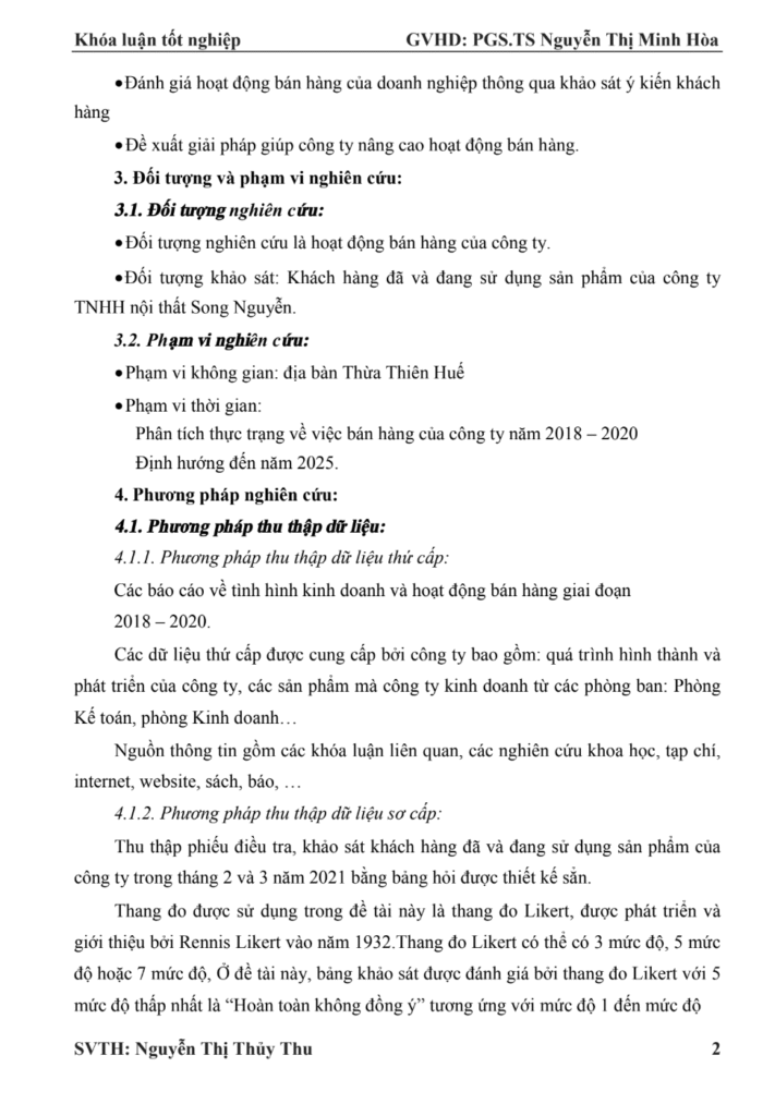 Khóa luận tốt nghiệp: Đánh giá hoạt động bán hàng tại Công ty Nội thất Song Nguyễn | Đại học Kinh tế HuĐại học Kinh tế Huế 8 Đại học Kinh tế Huế Trang4