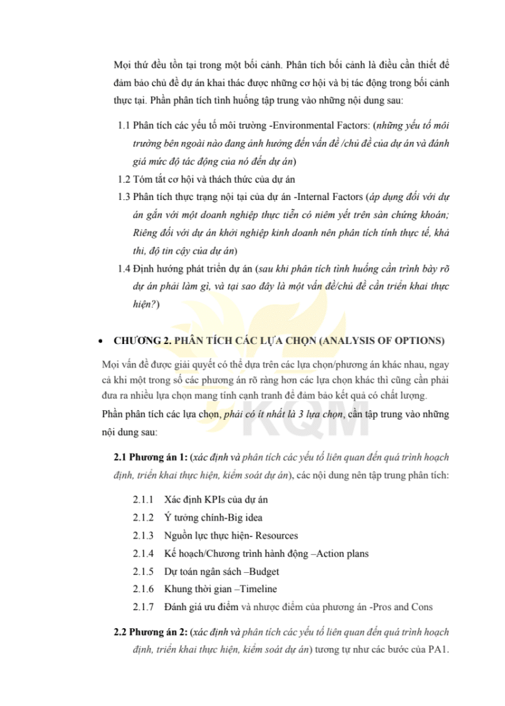 Hướng dẫn thực hiện báo cáo dự án (Project Report) – Khoa Kinh doanh Quốc tế Marketing, UEH trang 3