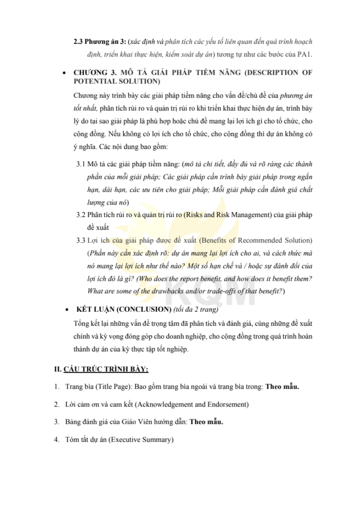 Hướng dẫn thực hiện báo cáo dự án (Project Report) – Khoa Kinh doanh Quốc tế Marketing, UEH trang 4