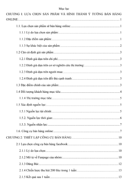 Mục lục (1) ASSIGNMENT KỸ NĂNG BÁN HÀNG - Khẩu trang KF94 - Cao đẳng FPT