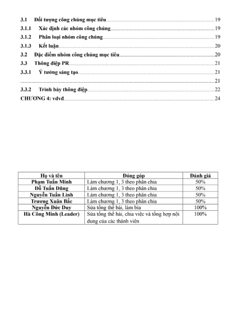 ASSIGNMENT QUAN HỆ CÔNG CHÚNG - CD FPT - Công ty TNHH ROLIE Việt Nam 6 Mục lục (2) ASSIGNMENT QUAN HỆ CÔNG CHÚNG - CD FPT - Công ty TNHH ROLIE Việt Nam